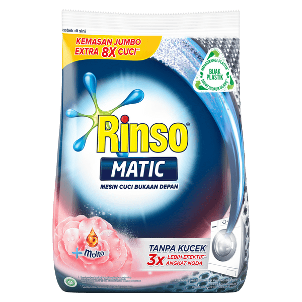 Rinso Matic Deterjen Bubuk Bukaan Depan packshot