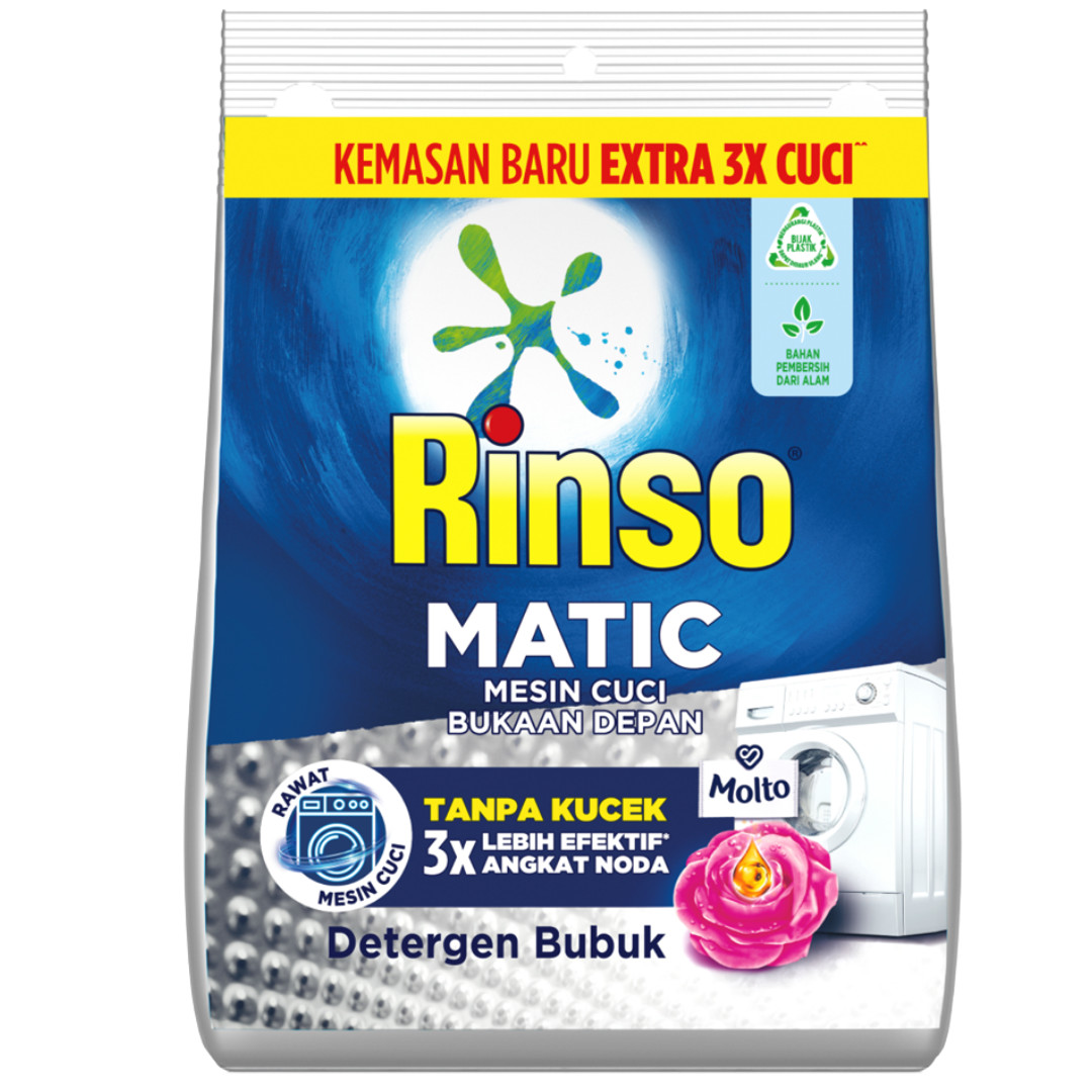 Rinso Matic Deterjen Bubuk Bukaan Depan packshot